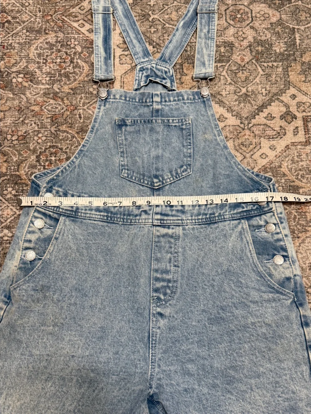 Denim Overall Shorts - Size Large